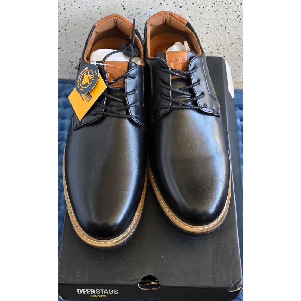 Deer Stags Belmont Mens Black Vega Dress Shoes Comfort Oxford 10.5 M NEW
